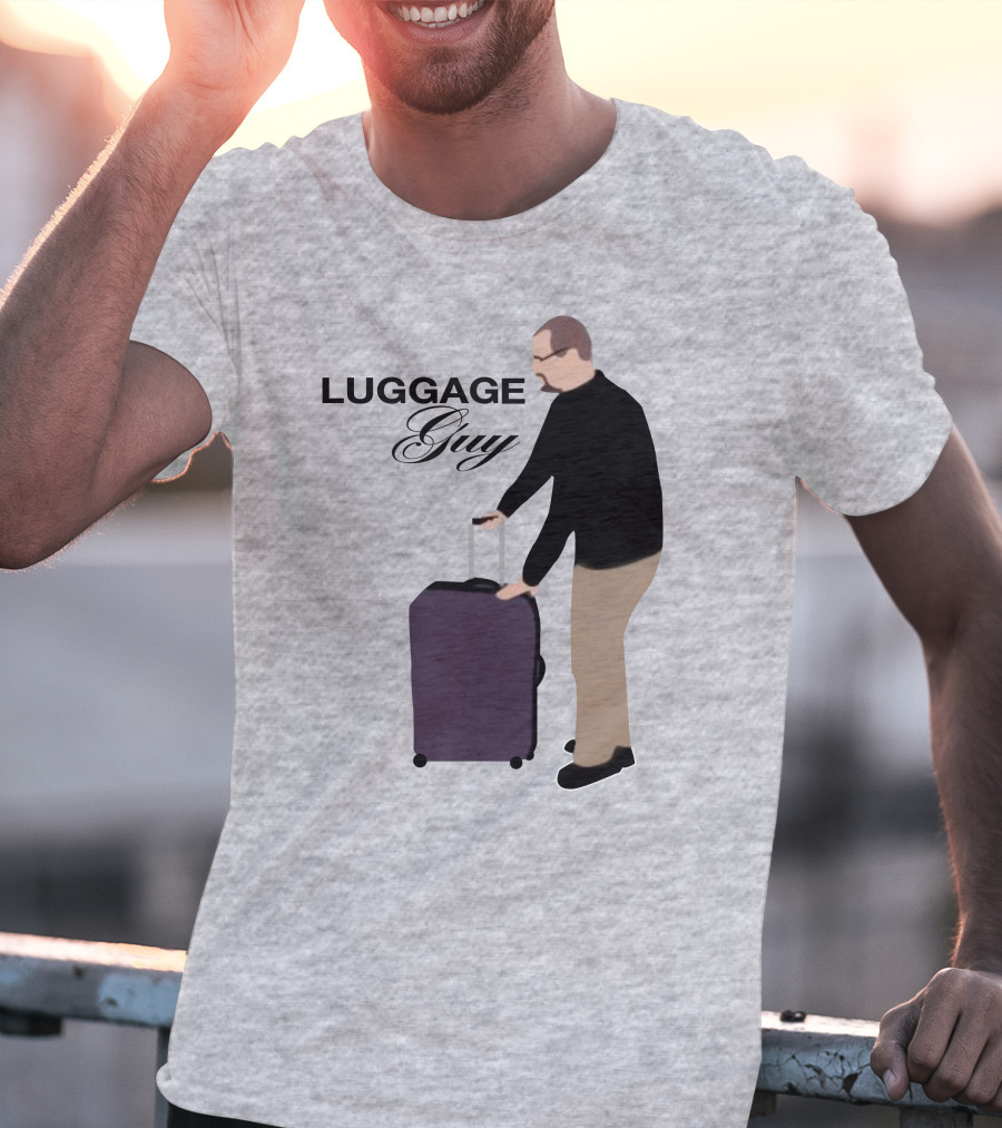 Luggage Guy Barstool Icon With Rolling Suitcase T-Shirt