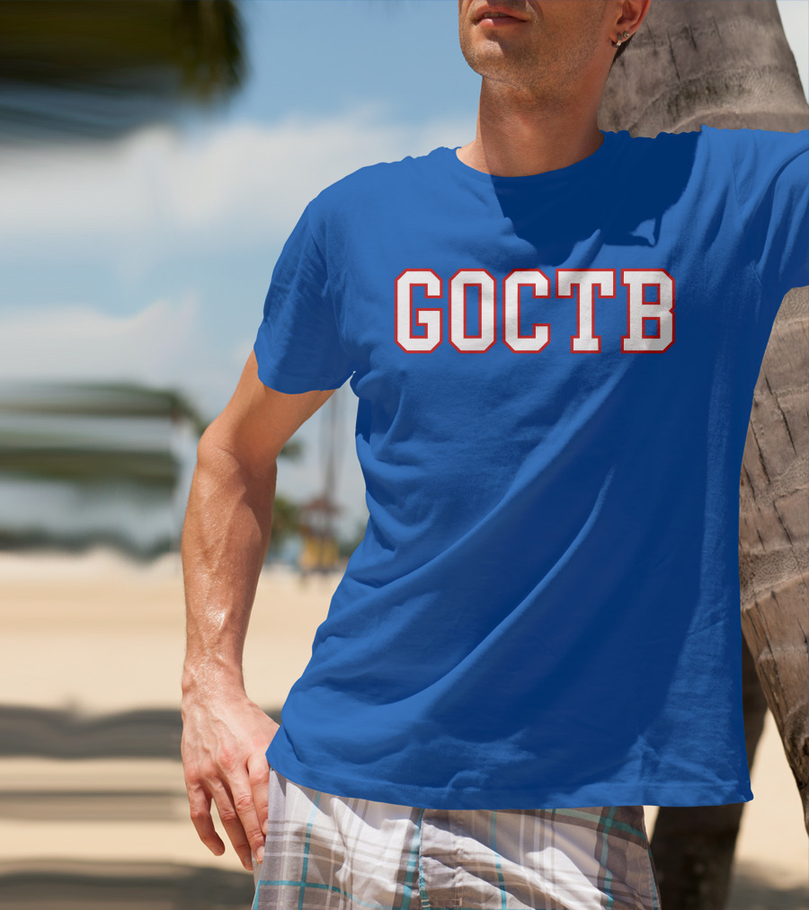 GOCTB 26 S Store Bold Lettering On Blue T-Shirt