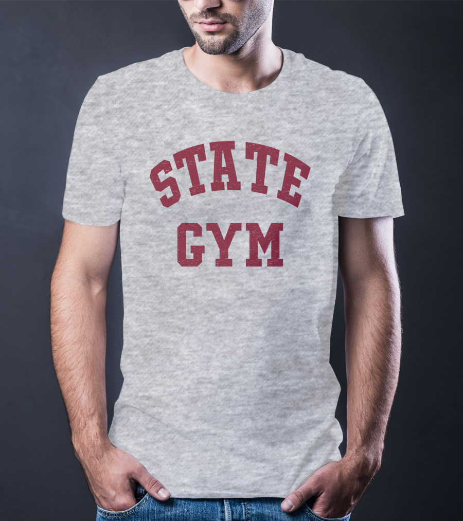 State Gym Vintage Athletic Typography T-Shirt