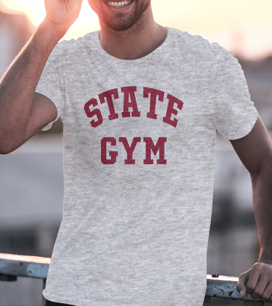 State Gym Vintage Athletic Typography T-Shirt