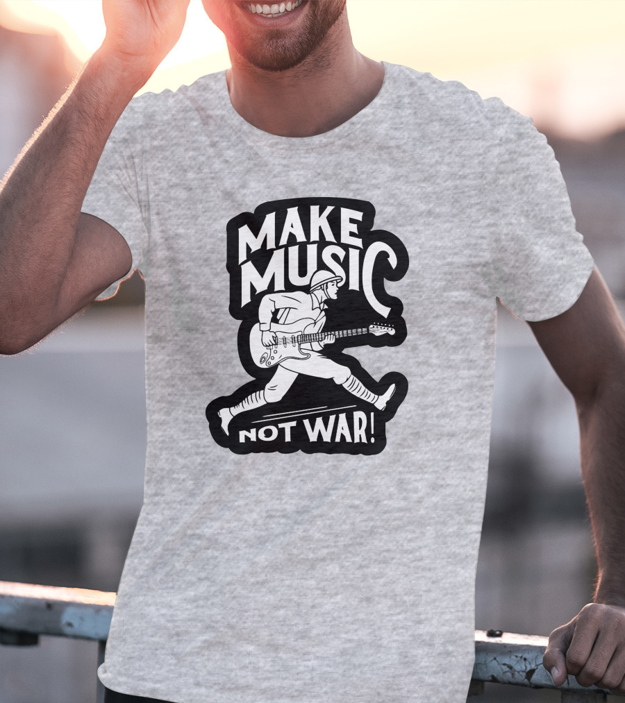 Make Music Not War Mattpinfield Vintage Soldier Guitar T-Shirt