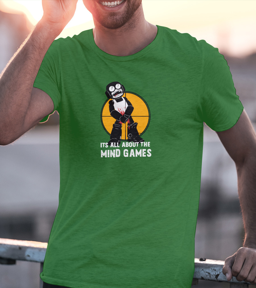 Its All About The Mind Games Targeted Character With Bloodstained Bat T-Shirt