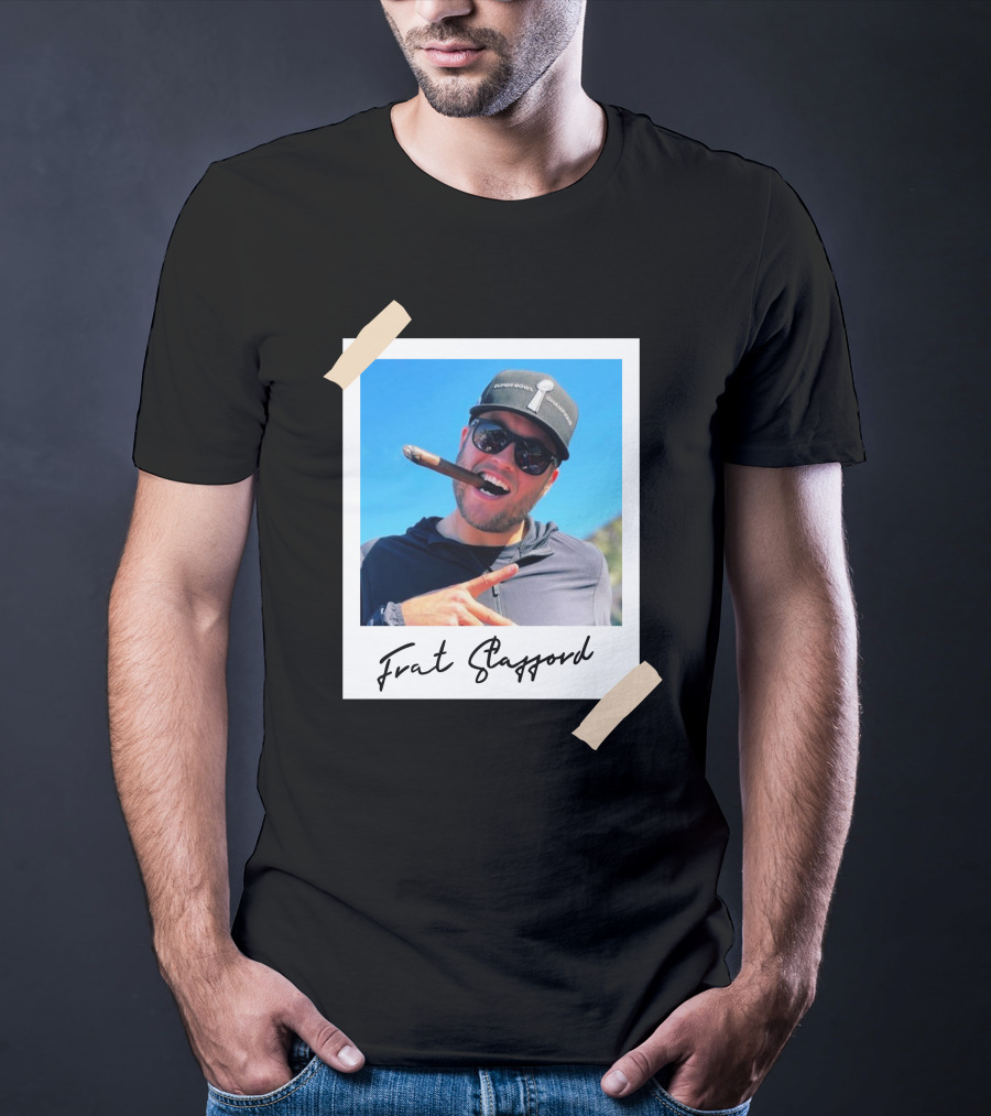 Frat Stafford Cigar Photo Wearing Hat T-Shirt
