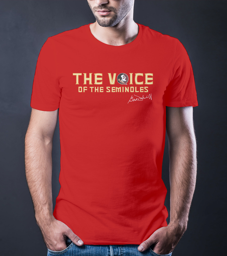 The Voice Of The Seminoles Gene Deckerhoff Signature With Florida State Seminoles T-Shirt