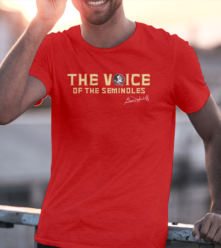 The Voice Of The Seminoles Gene Deckerhoff Signature With Florida State Seminoles T-Shirt
