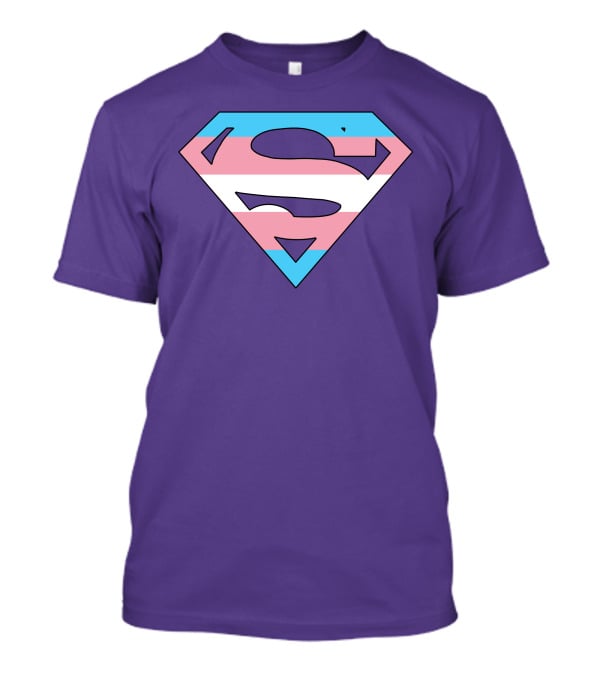 Superman Logo Trans Flag Trans Rights Are Human Rights T-Shirt