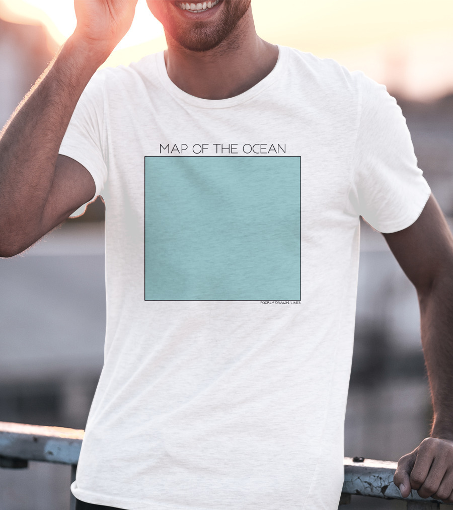 Pdlcomics Map Of The Ocean Poorly Drawn Lines Ocean Square T-Shirt