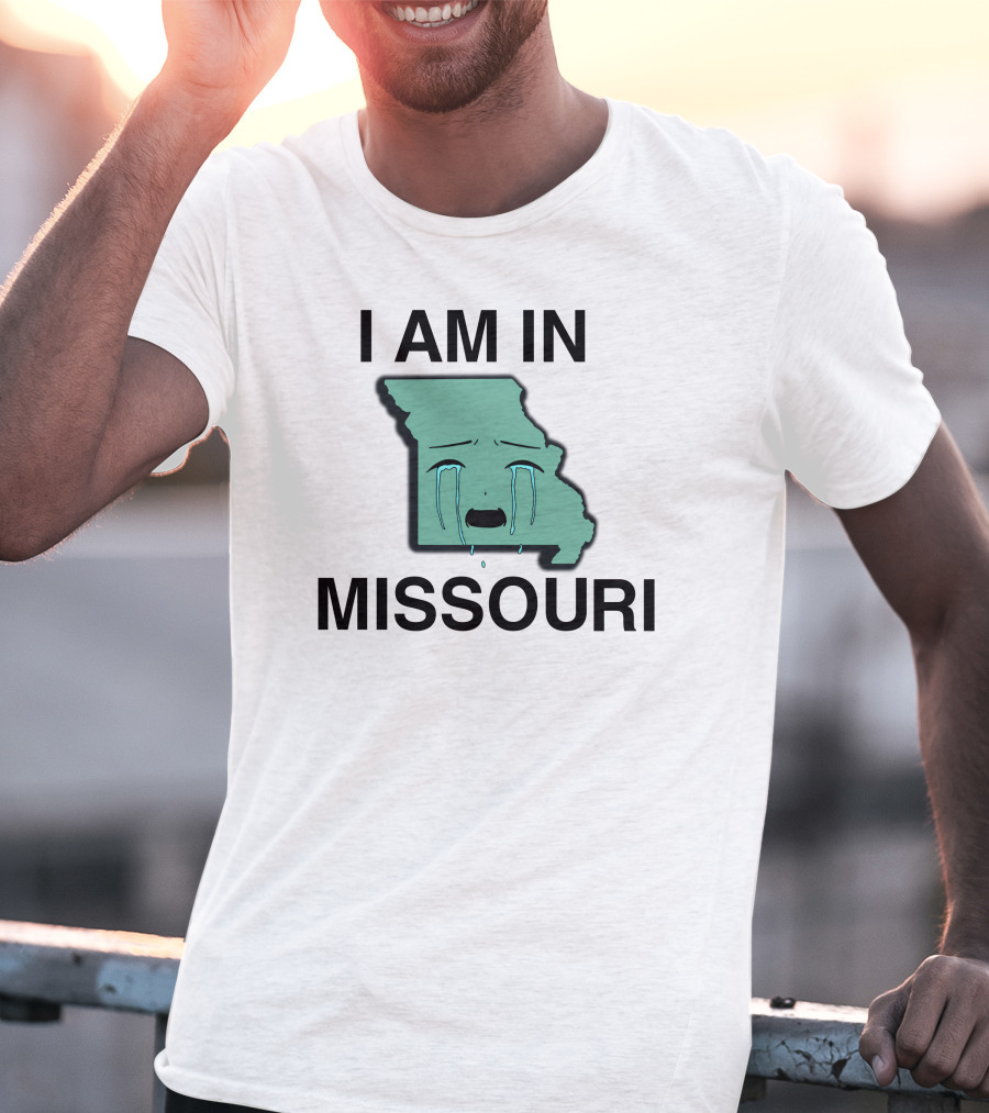 I Am In Missouri Crying State Map T-Shirt