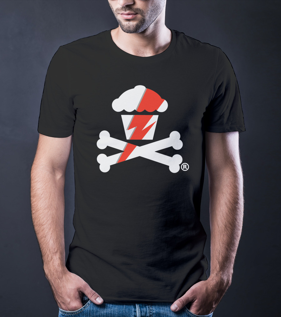 James Gunn Cupcake Crossbones Logo With Lightning Bolt T-Shirt