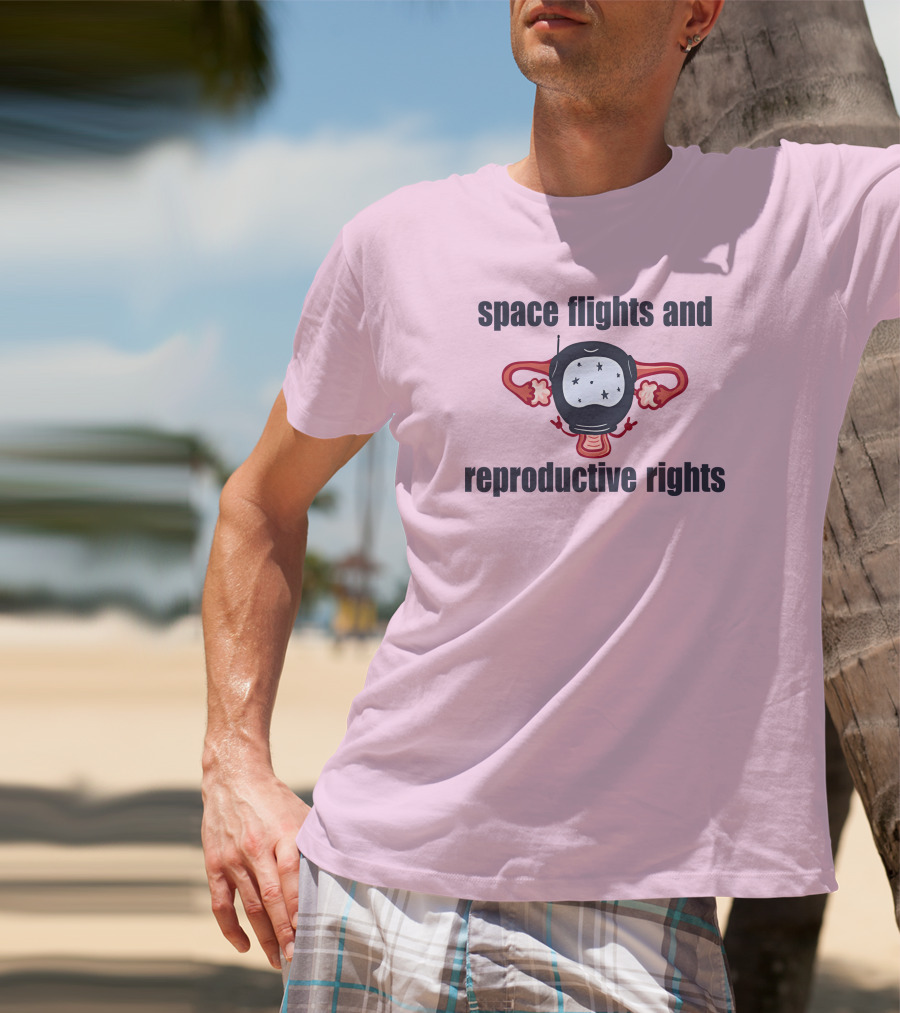 Space Flights And Reproductive Rights Emily Calandrelli Wearing Space Light T-Shirt