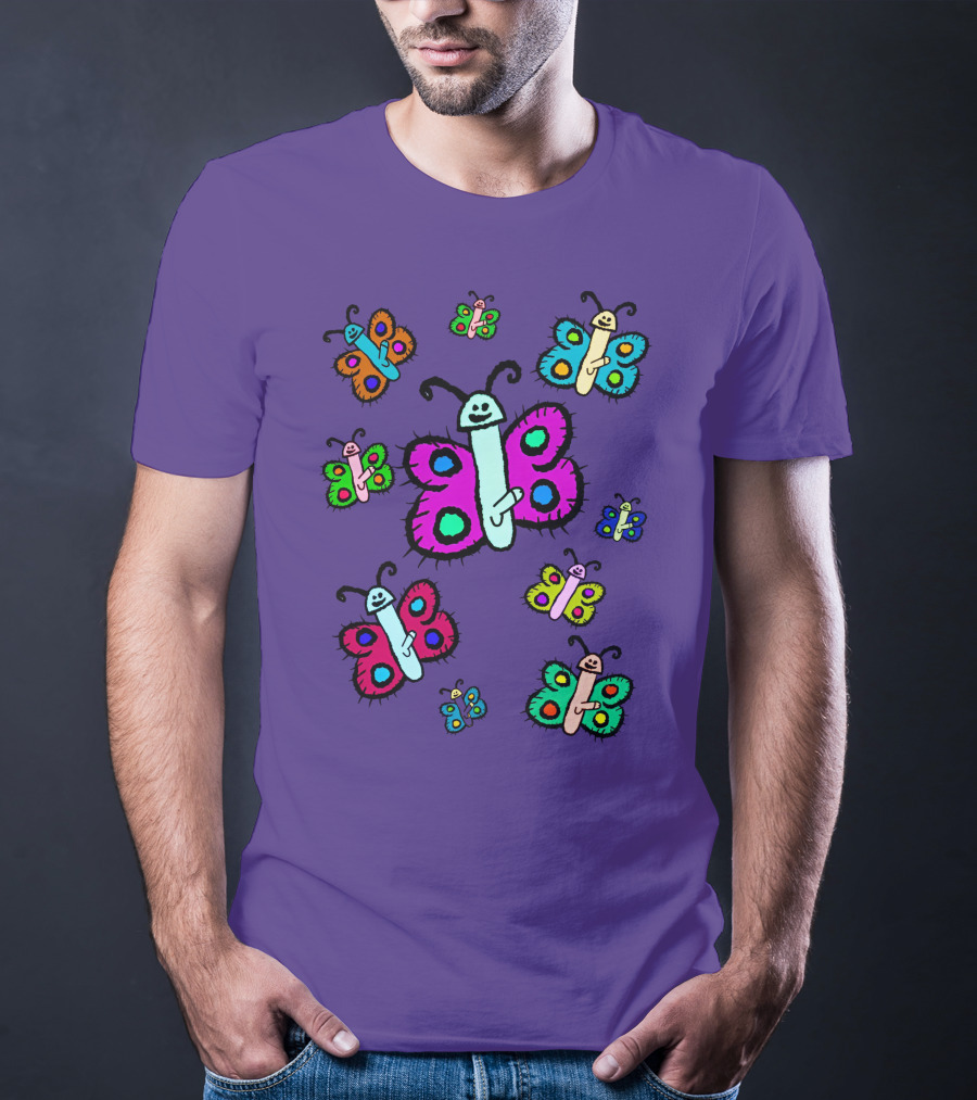 Teen Hearts Merch Wienerflys Colorful Butterfly Characters T-Shirt