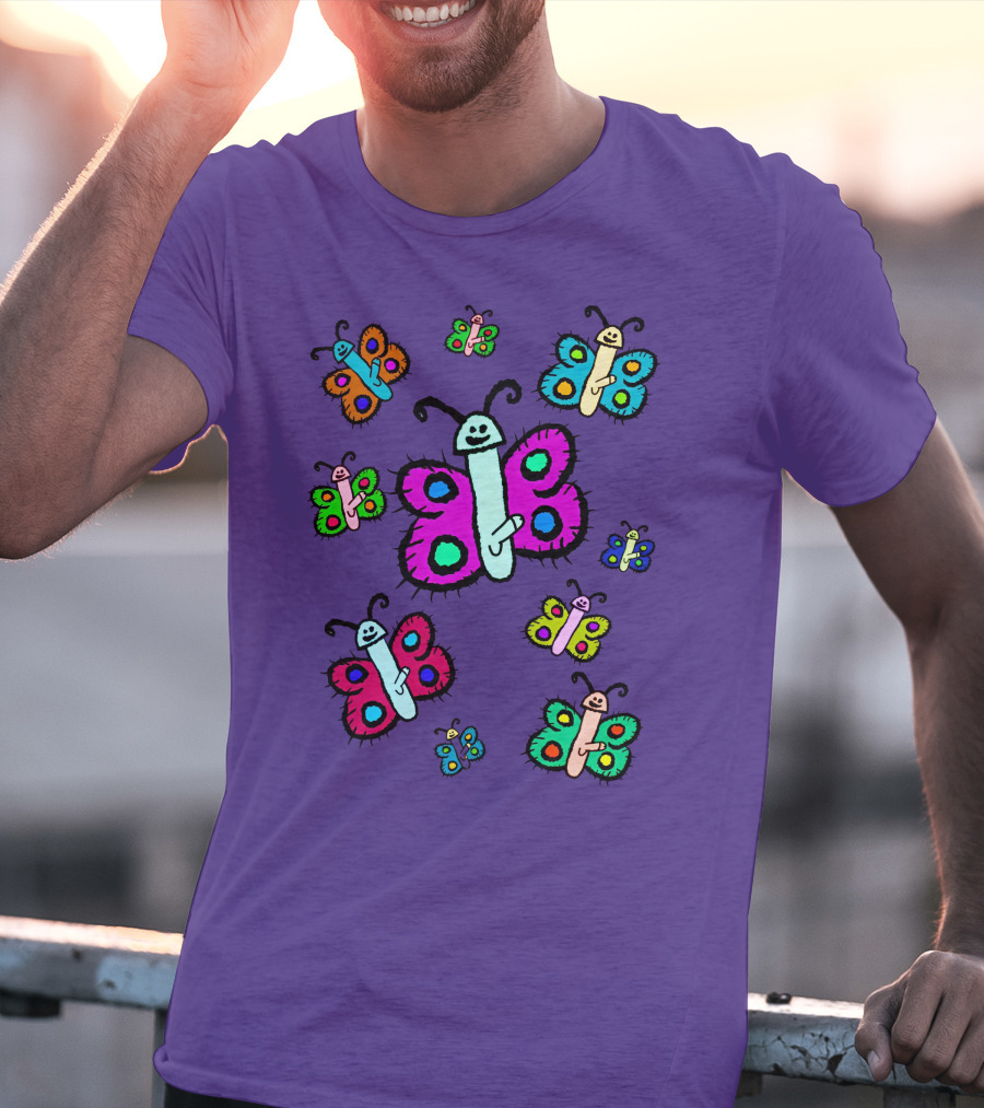 Teen Hearts Merch Wienerflys Colorful Butterfly Characters T-Shirt