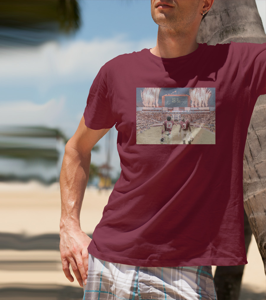 Treybenson3 State Champs 15-3 45-38 Collab Wht T-Shirt