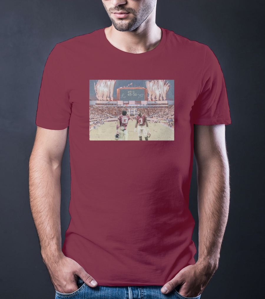 Treybenson3 State Champs 15-3 45-38 Collab Wht T-Shirt