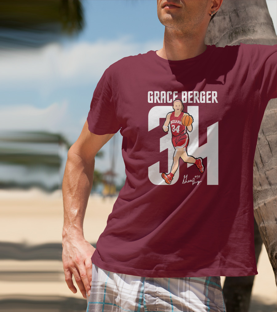 Grace Berger Indiana Basketball 34 Signature Player T-Shirt
