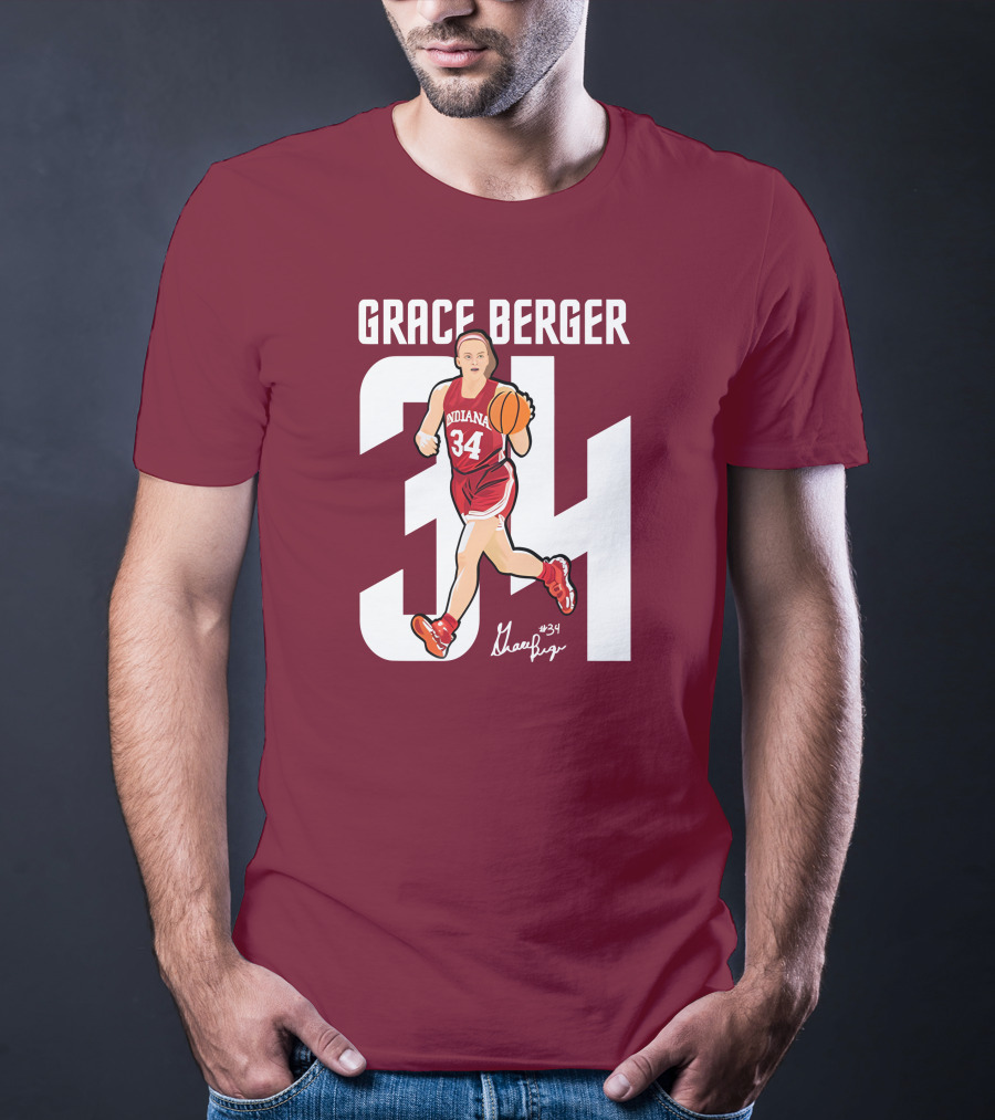 Grace Berger Indiana Basketball 34 Signature Player T-Shirt