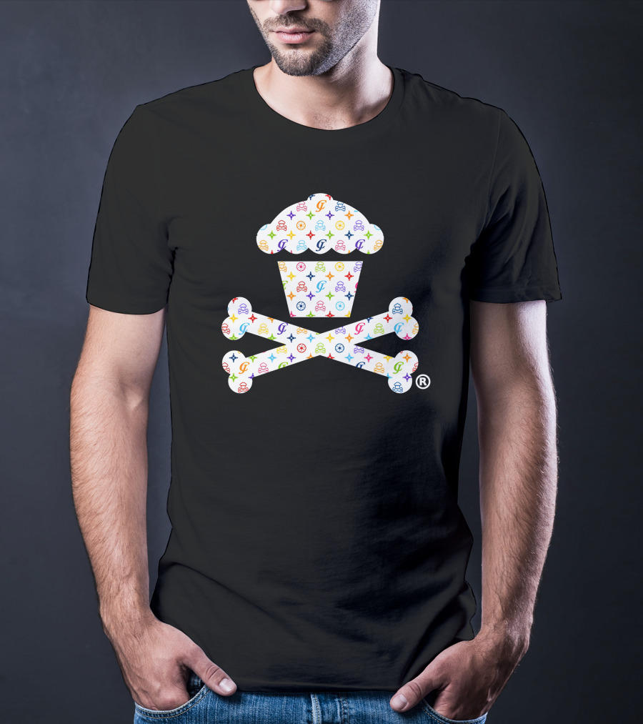 Colorful Chewy Crouton Crossbones Cupcake And Bones T-Shirt