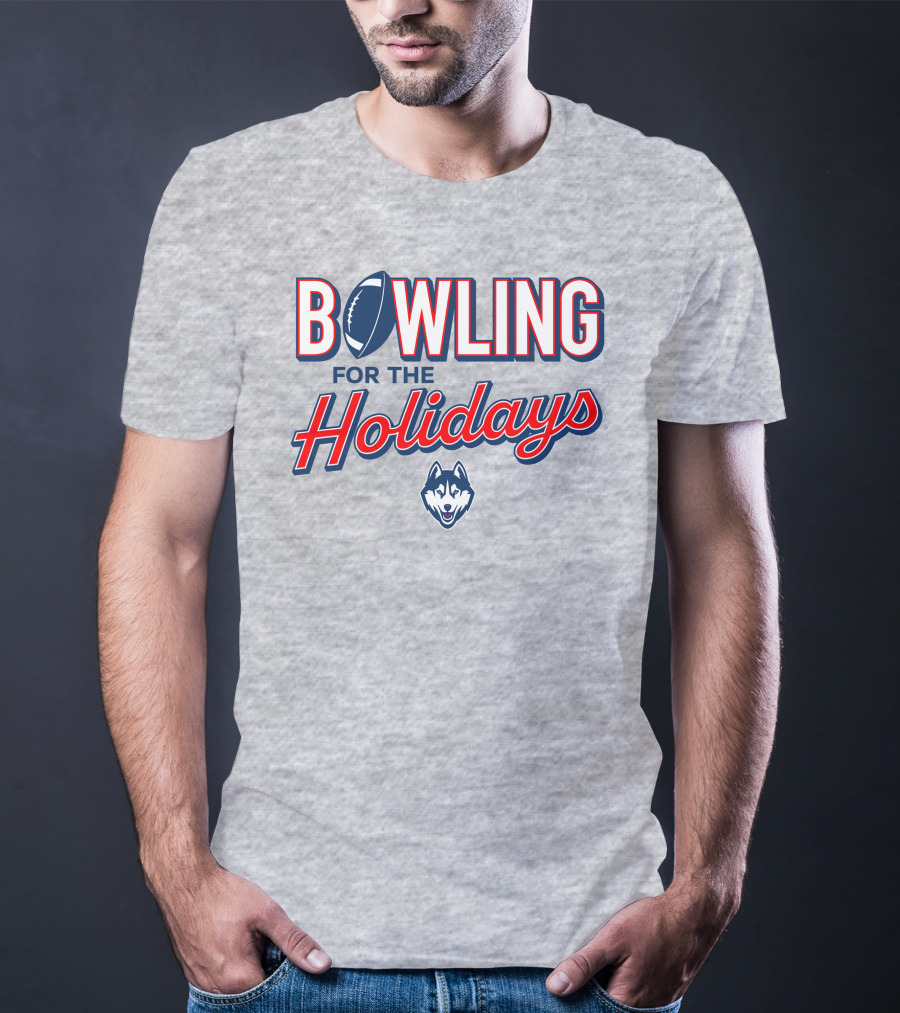 Uconn Huskies Bowling For The Holidays Football T-Shirt