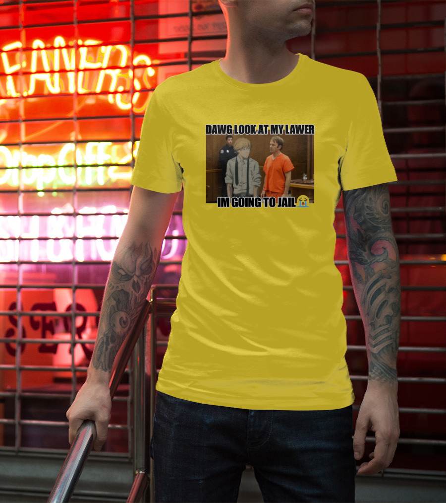 Dawg Look At My Lawer I'm Going To Jail Emoji Anime Character Courtroom T-Shirt
