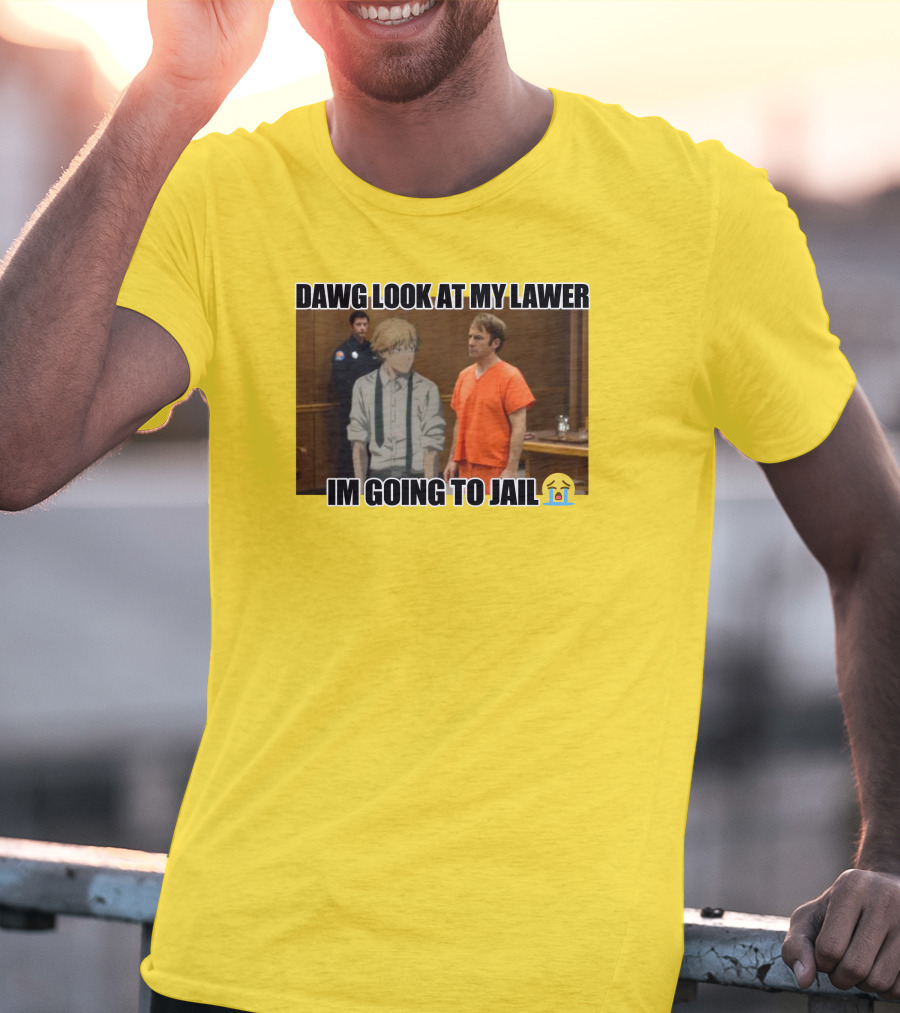 Dawg Look At My Lawer I'm Going To Jail Emoji Anime Character Courtroom T-Shirt