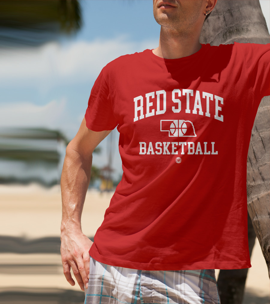 Red State Basketball Nebraska Outline Bbbprinting T-Shirt