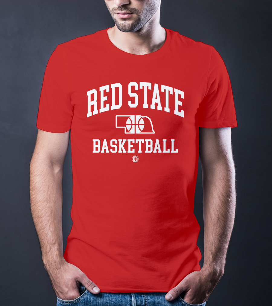Red State Basketball Nebraska Outline Bbbprinting T-Shirt