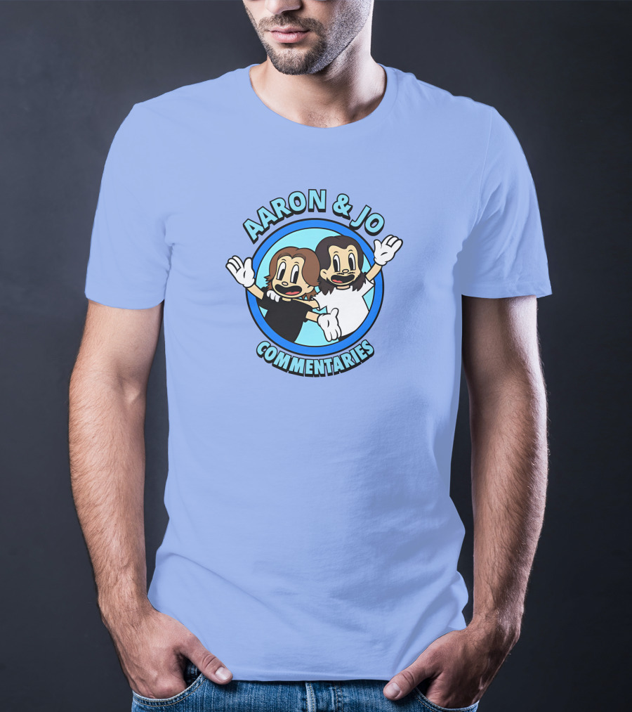 Crowdmade Aaron And Jo Commentaries Cartoon Style Blue Circle T-Shirt