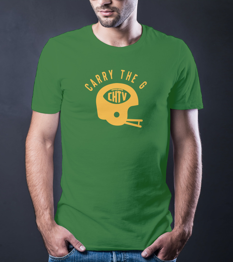 Cheeseheadtv Carry The G Football Helmet CHTV T-Shirt