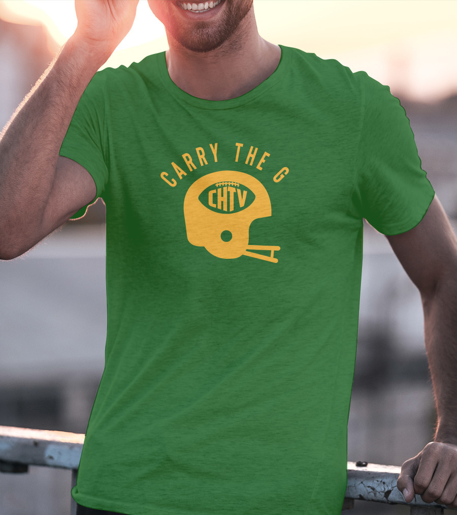 Cheeseheadtv Carry The G Football Helmet CHTV T-Shirt