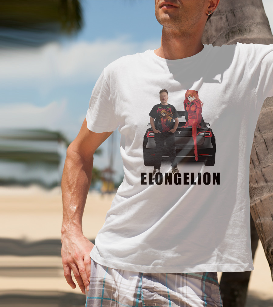 Goofyahhtees Elongelion Tesla Anime Fusion T-Shirt