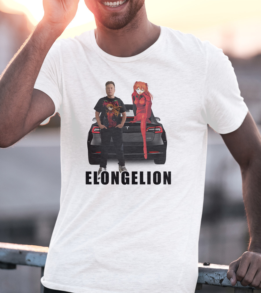 Goofyahhtees Elongelion Tesla Anime Fusion T-Shirt