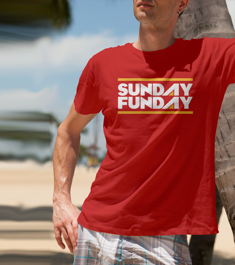 Sunday Funday Westside Storey Store Bold Red Typography T-Shirt