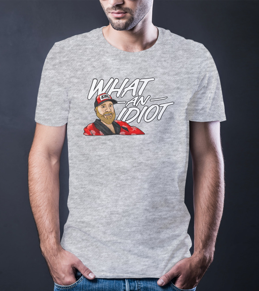 Couch Racer Who Says What An Idiot With Bearded Guy In Cap T-Shirt