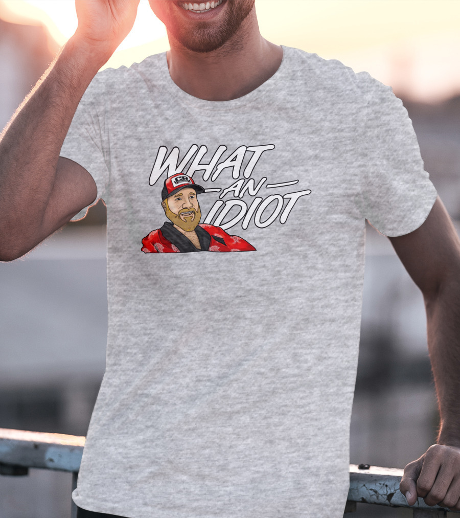 Couch Racer Who Says What An Idiot With Bearded Guy In Cap T-Shirt