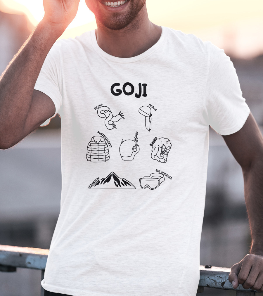 GOJI O'scarf Durag Puffer Jacket Robot Zombie Mountain Ski Googles T-Shirt