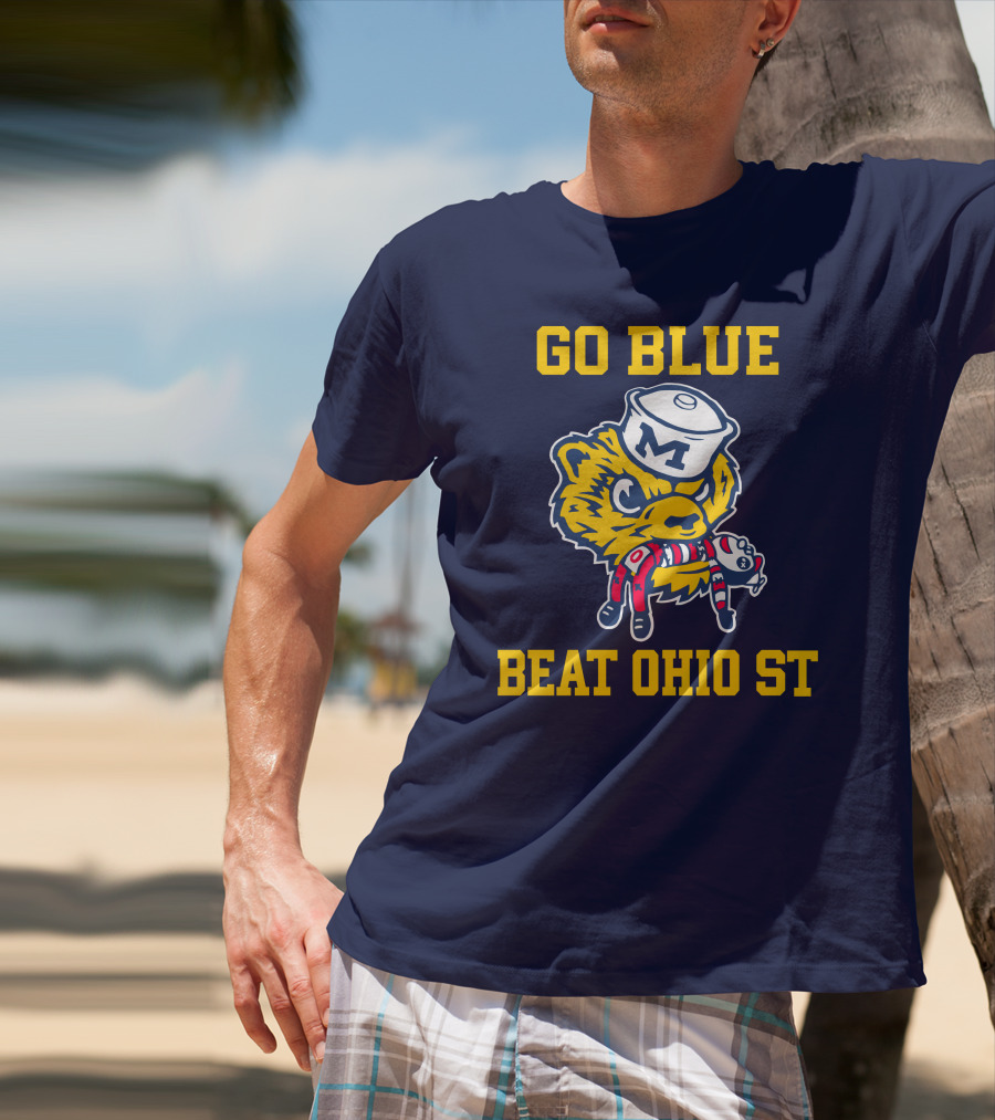 Go Blue Beat Ohio St Michigan Wolverine Victory Mascot Showdown T-Shirt