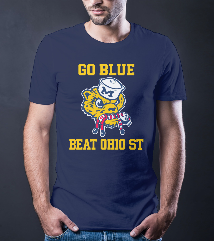 Go Blue Beat Ohio St Michigan Wolverine Victory Mascot Showdown T-Shirt