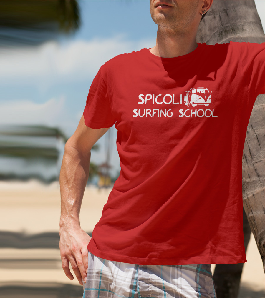 Spicoli Surfing School Super 70s Sports Vintage Van Surfboard T-Shirt