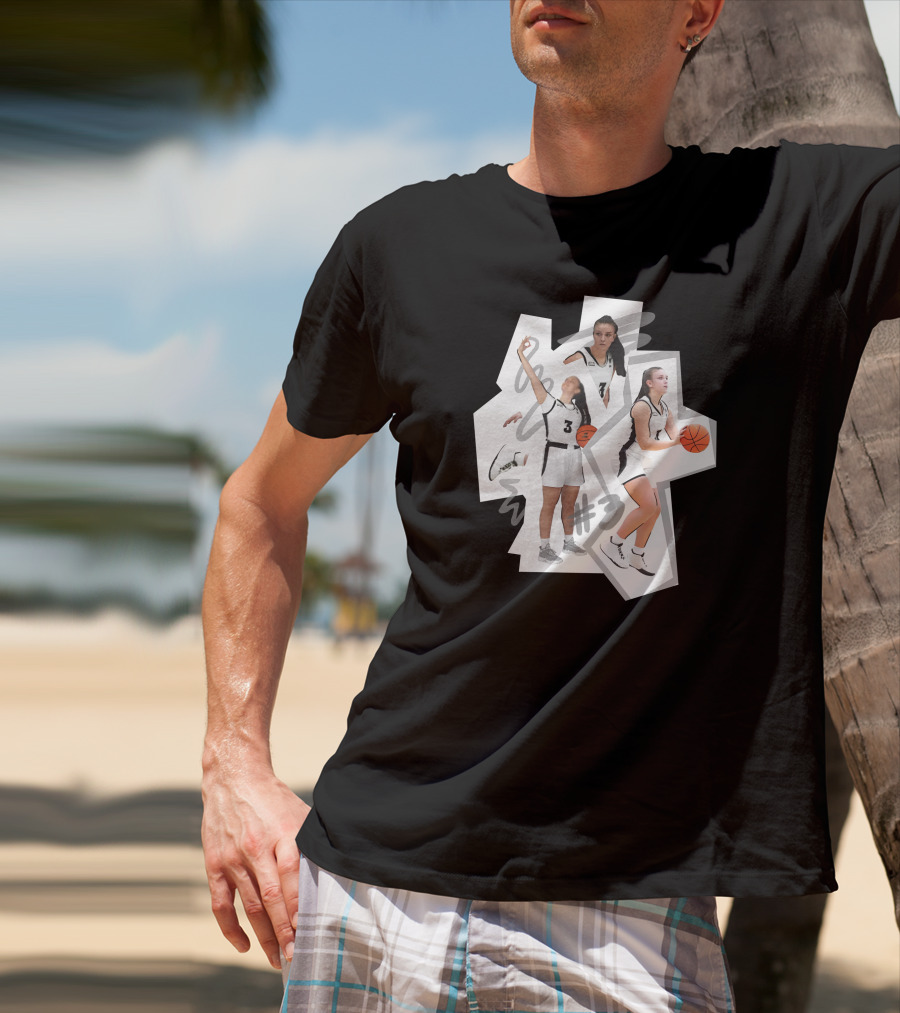 Kevin Huerter Wearing Meghan Huerter #3 Basketball Collage T-Shirt