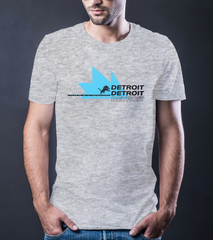 Detroit Detroit Detroit Lions Football Blue Triangles T-Shirt