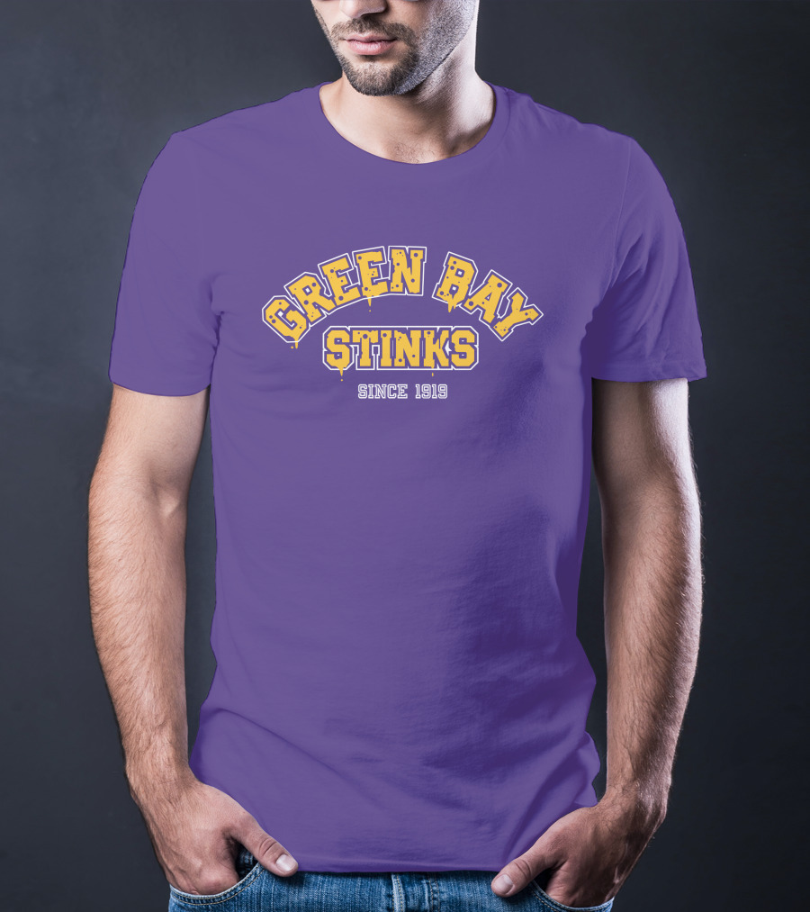 Green Bay Stinks Since 1919 John Randle Purple Yellow Football Rivalry Joke T-Shirt