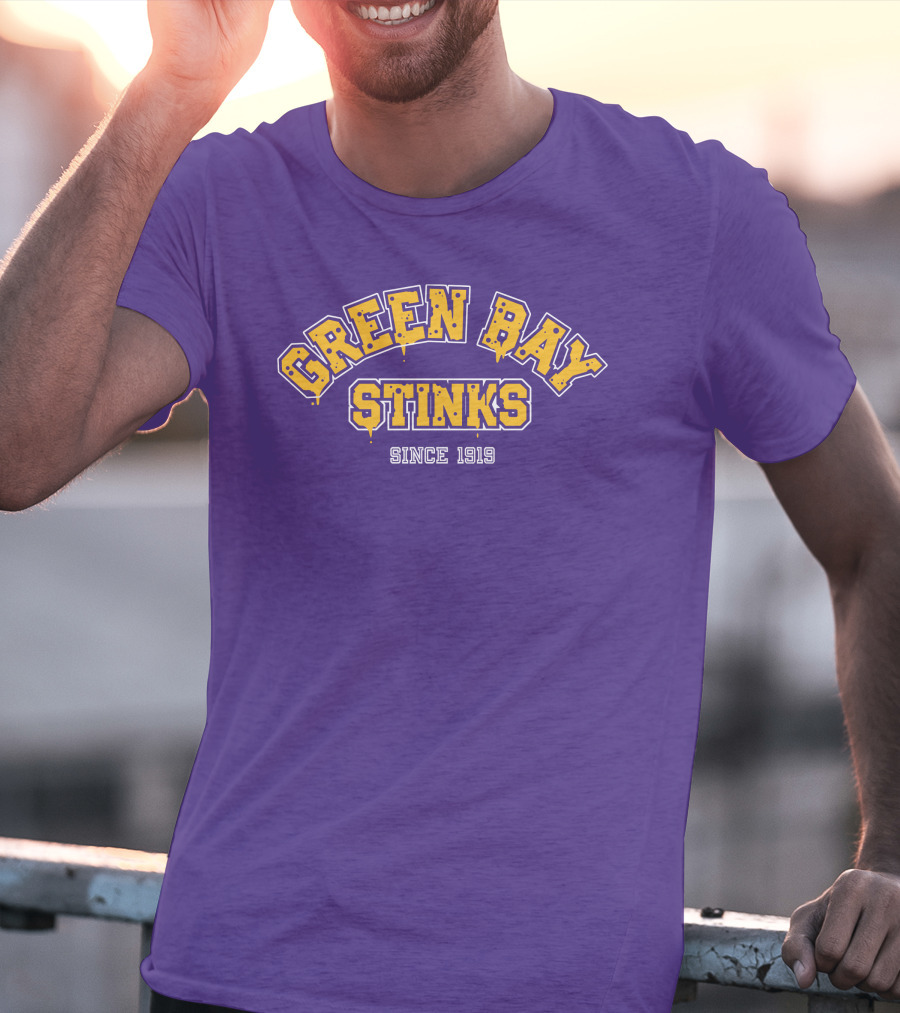 Green Bay Stinks Since 1919 John Randle Purple Yellow Football Rivalry Joke T-Shirt