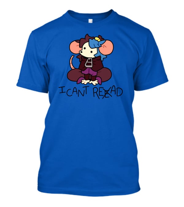 Willowmvp Merch I Can't Reead Mouse Character With Hooded Cloak T-Shirt