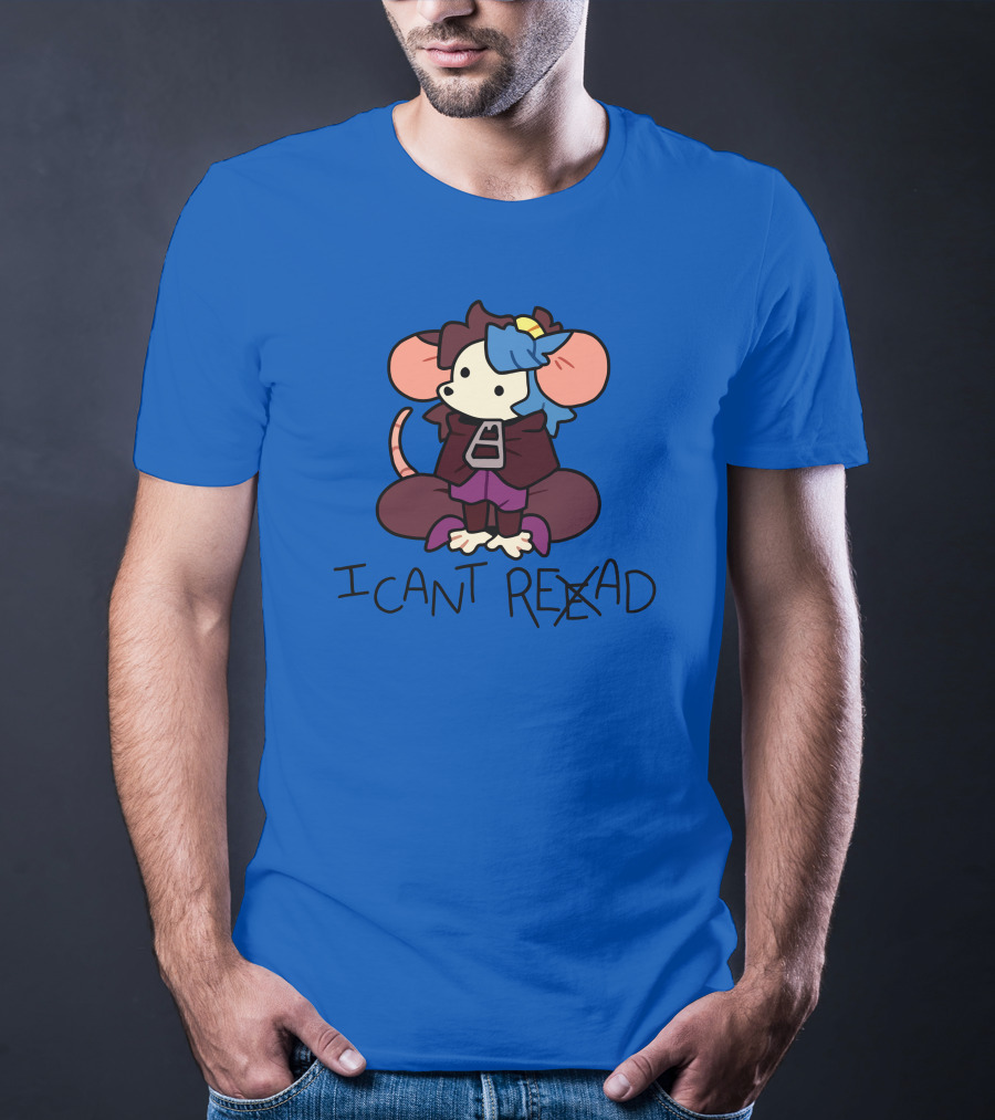 Willowmvp Merch I Can't Reead Mouse Character With Hooded Cloak T-Shirt