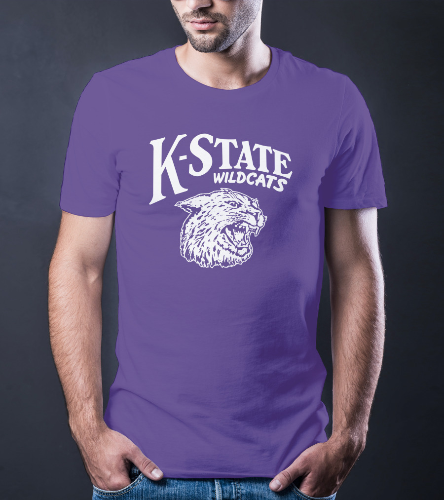 Charlie Hustle K-State Wildcats Vintage Purple Mascot T-Shirt