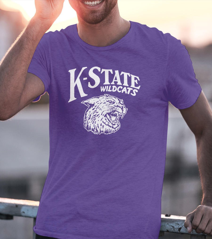 Charlie Hustle K-State Wildcats Vintage Purple Mascot T-Shirt