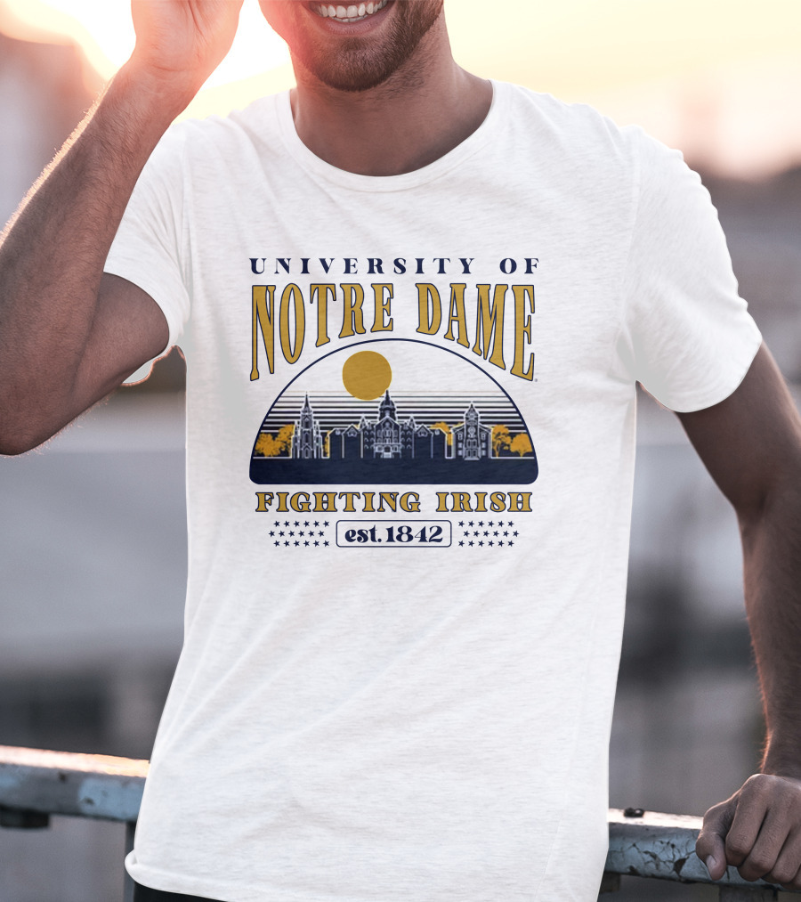 University Of Notre Dame Fighting Irish Est 1842 Classic Skyline T-Shirt