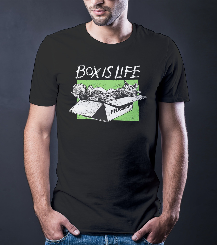 Box Is Life Fragile Cat T-Shirt