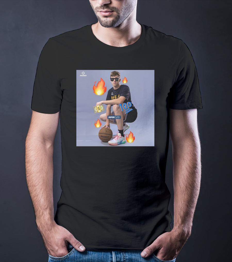 Goldenknight Austin Reaves Rigorer NBA Basketball Supercuts 100 Dollar Flames T-Shirt