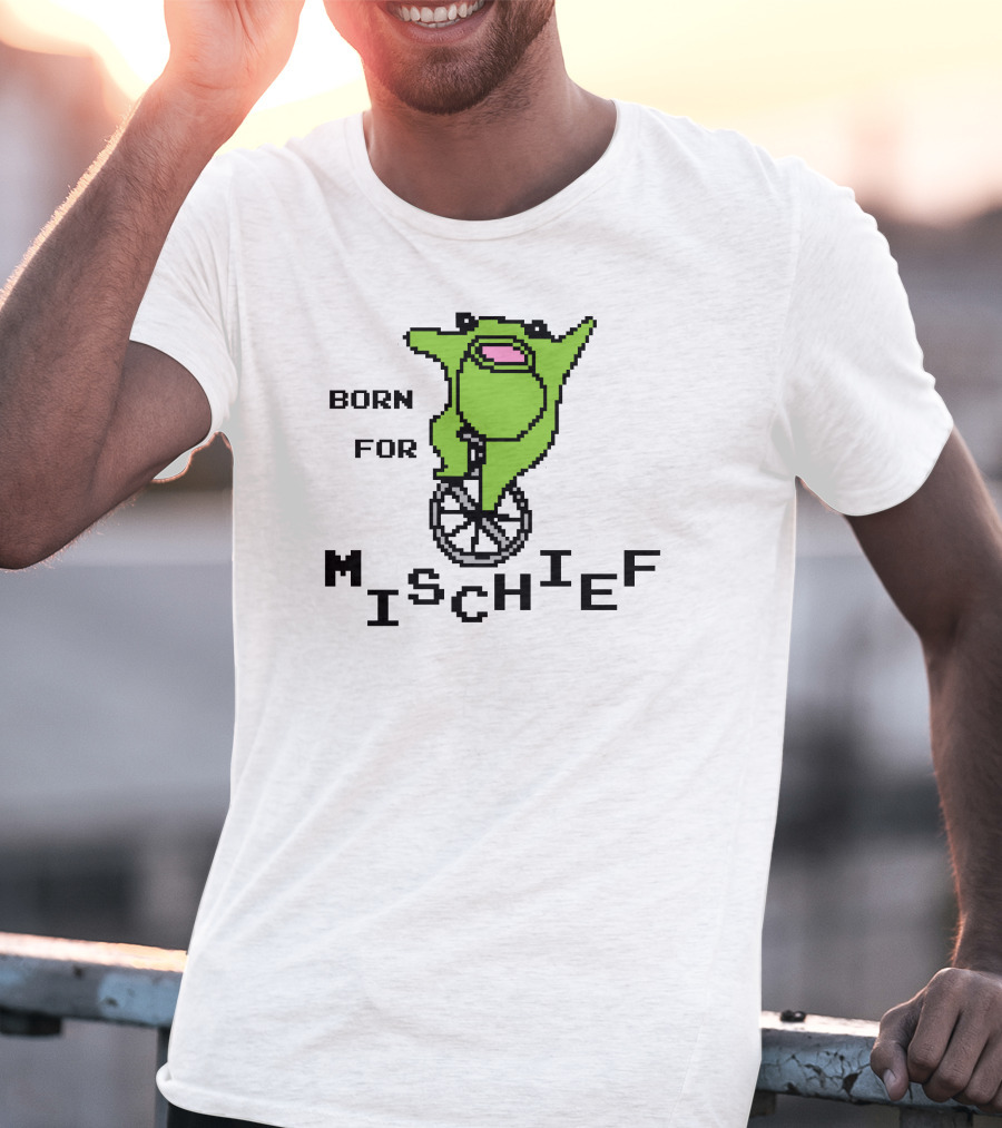 Born For Mischief Frog On Unicycle T-Shirt